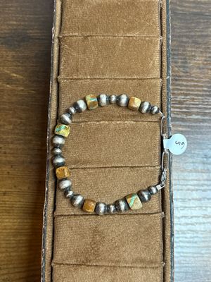 Royston Turquoise & Navajo Pearl Bracelet Royston Turquoise & Navajo Pearl Bracelet