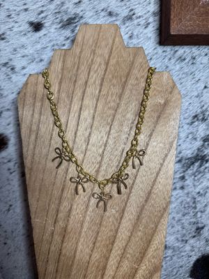 Gold Bow Charms &amp; Gold Chain