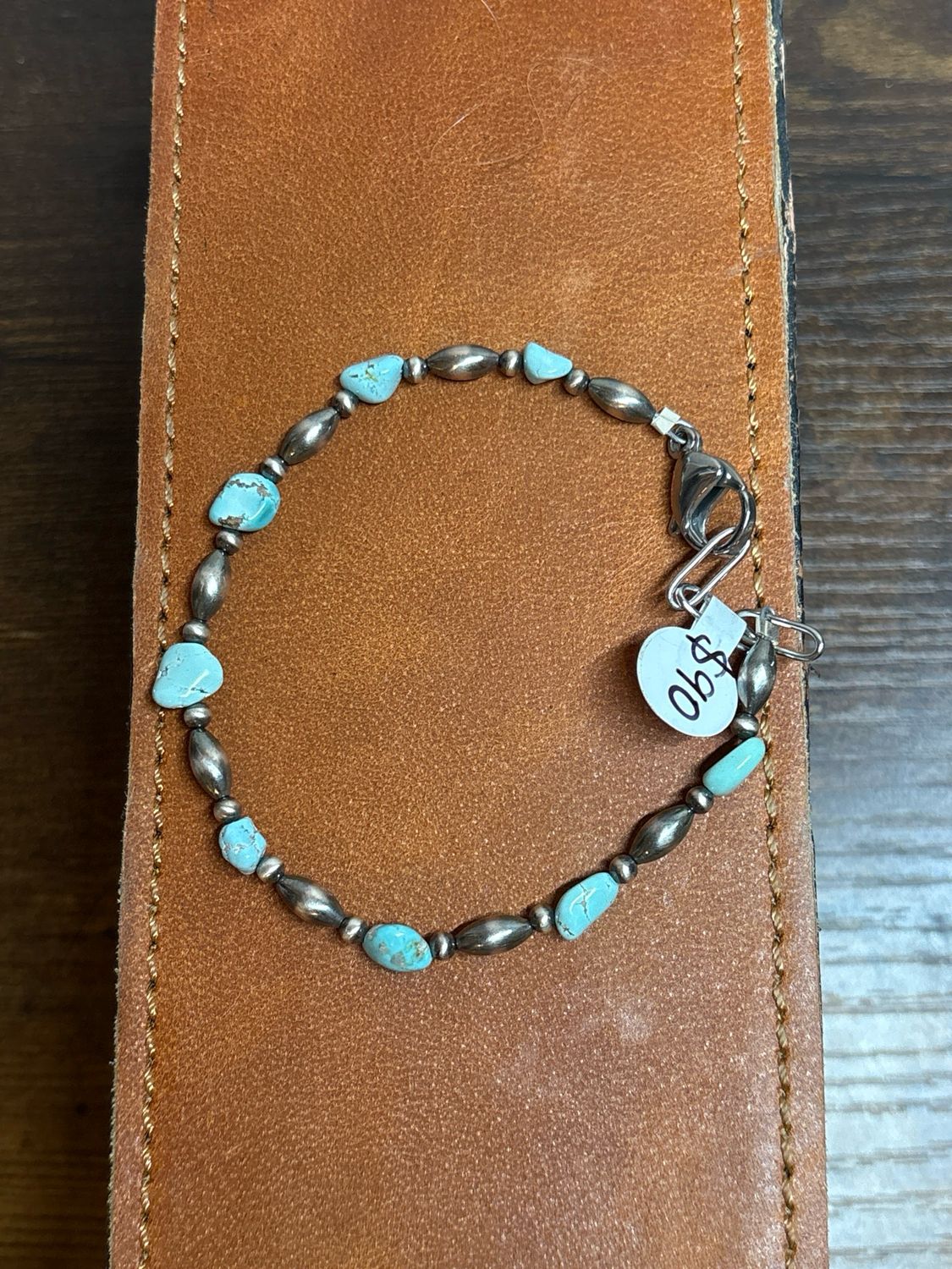 Lone Mountain Turquoise &amp; Navajo Pearl Bracelet