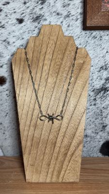 Silver Barbed Wire Charm with Silver Chain