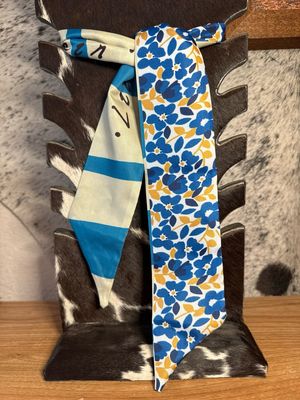 Blue Flowers &amp; Striped Twilly