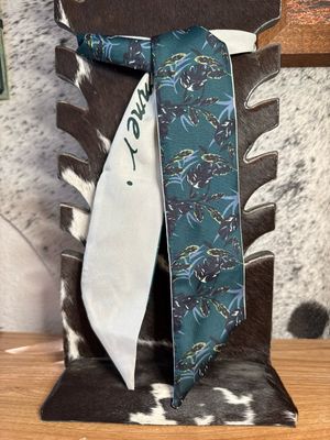 Light Green &amp; Dark Green Flower Twilly