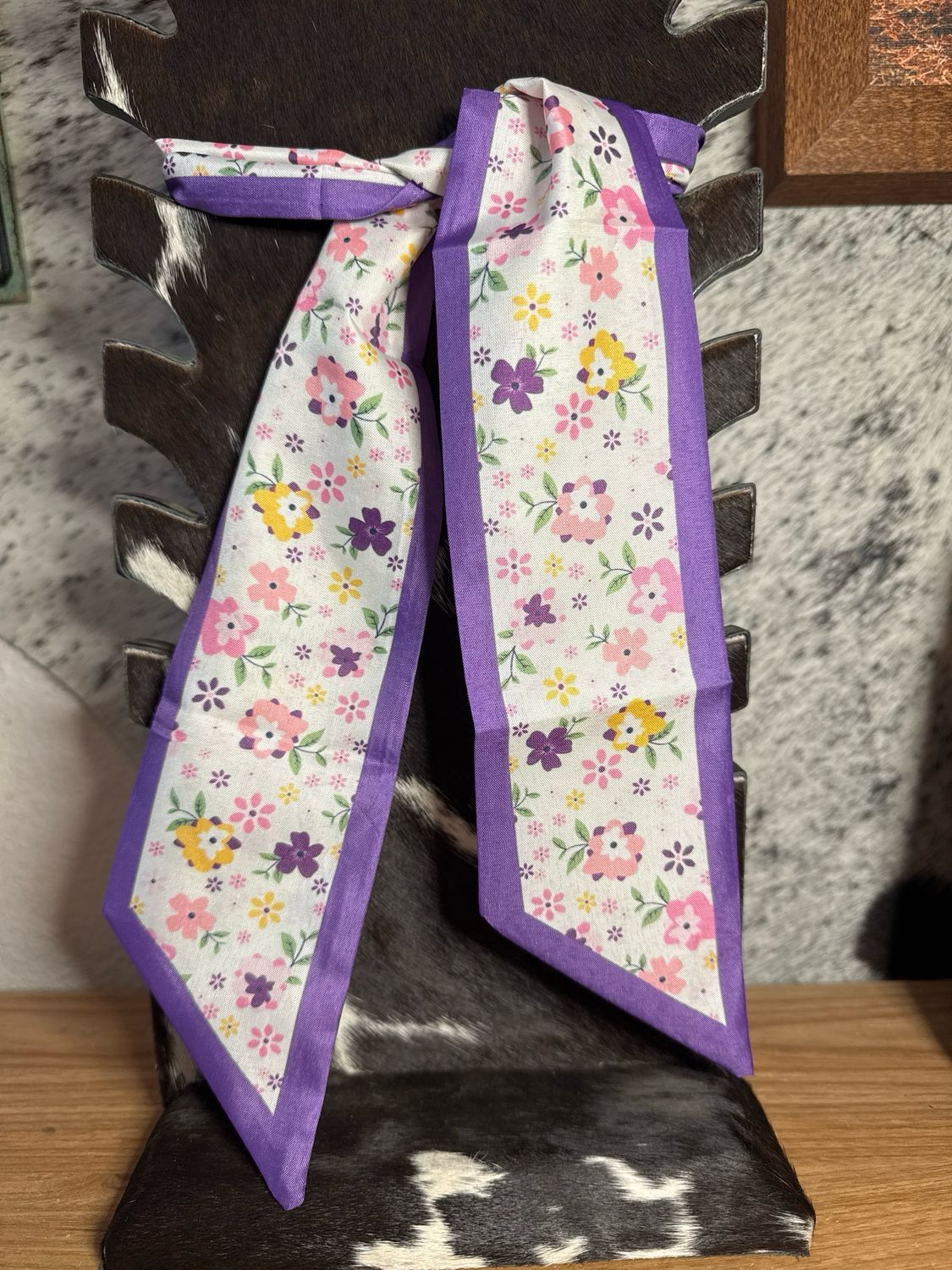 Purple Flowers Twilly