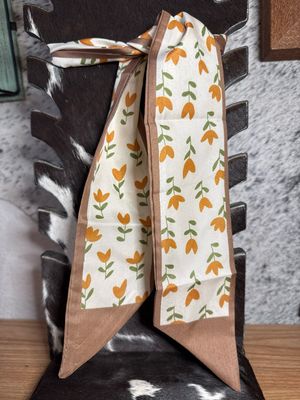 Brown &amp; Yellow Flowers Twilly