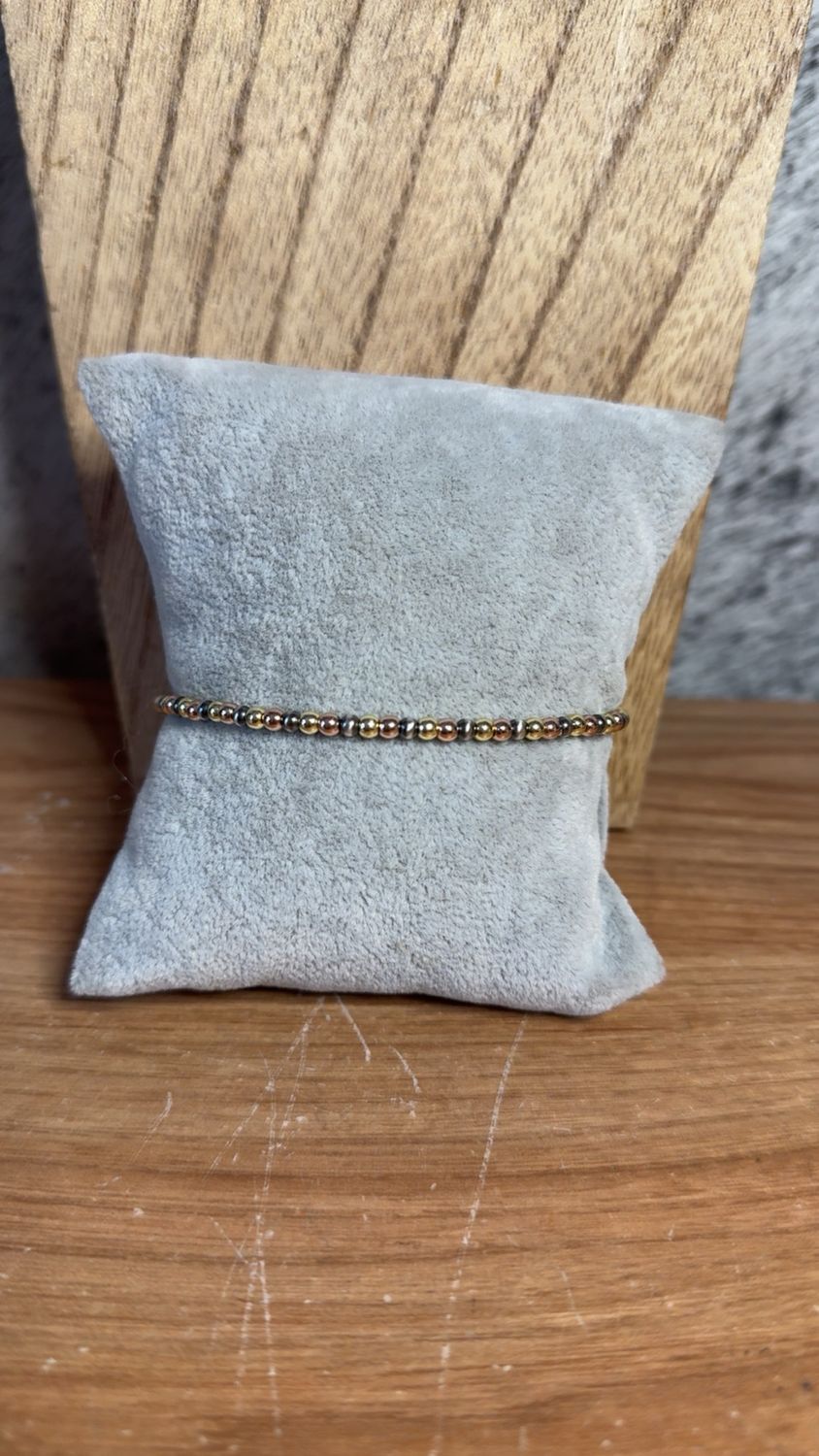 3mm Navajo Pearls, Gold &amp; Rose Gold Hematite