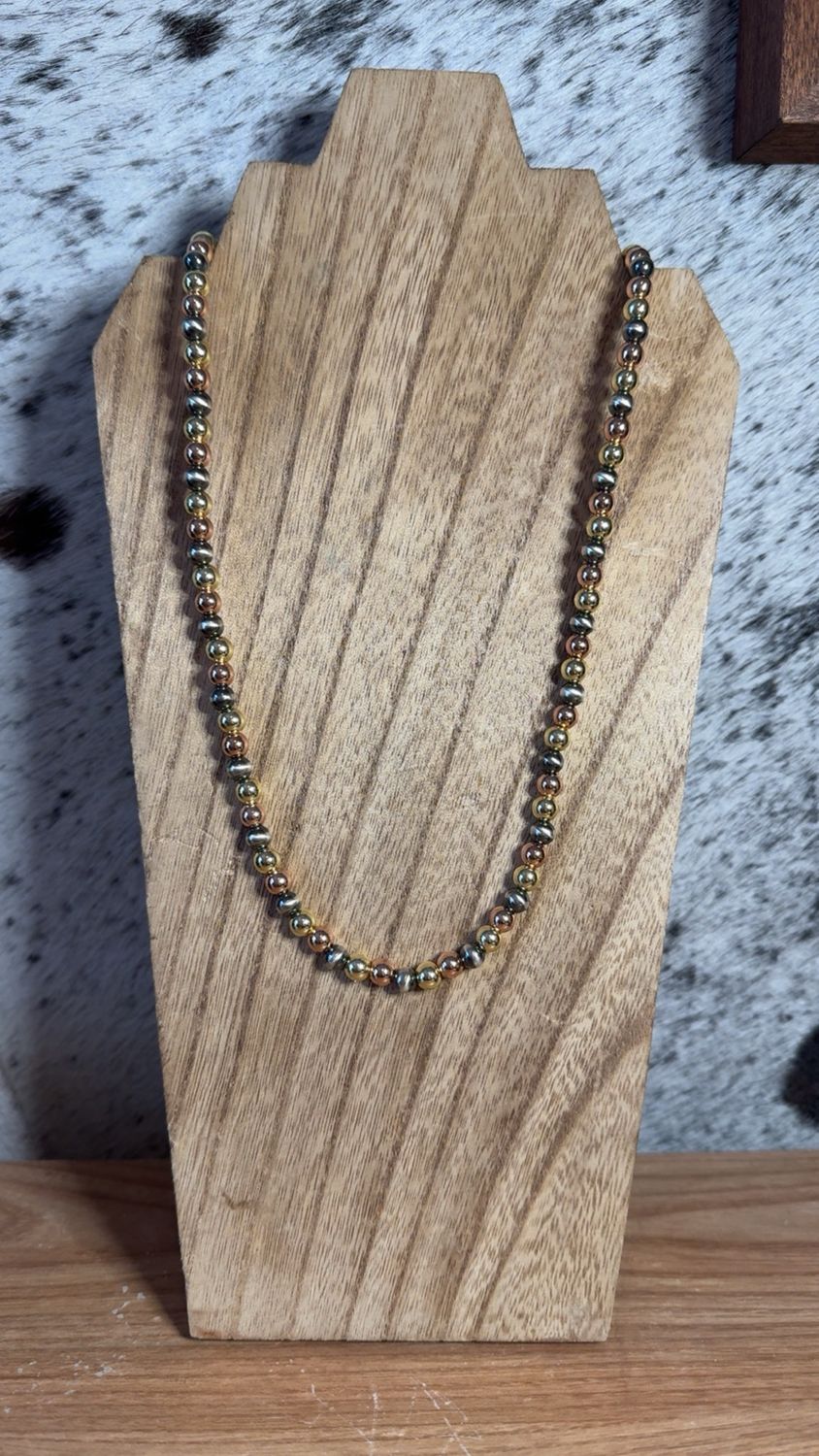 6mm Navajo Pearls, Rose Gold &amp; Gold Hematite