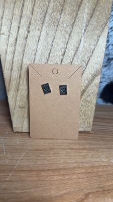 Silver Plated Card Studs