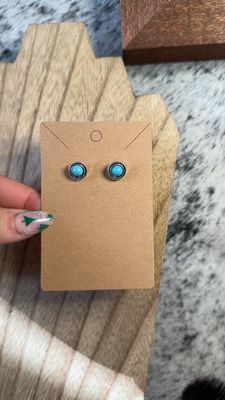 Faux Turquoise Circle Stud