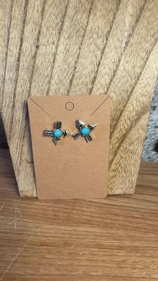 Faux Turquoise Arrow Studs