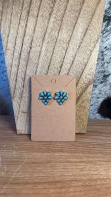Faux Turquoise Cluster Stud