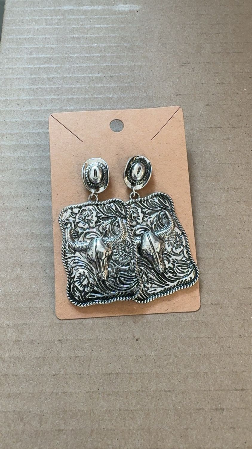 Silver Plated Bull Head &amp; Hat
