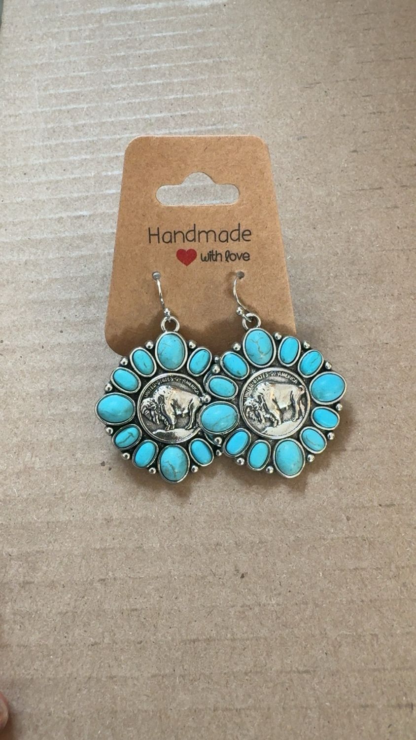 Faux Turquoise Buffalo Coins