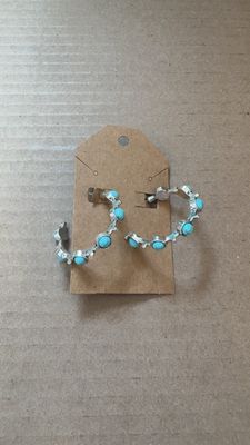 Faux Turquoise Hoop