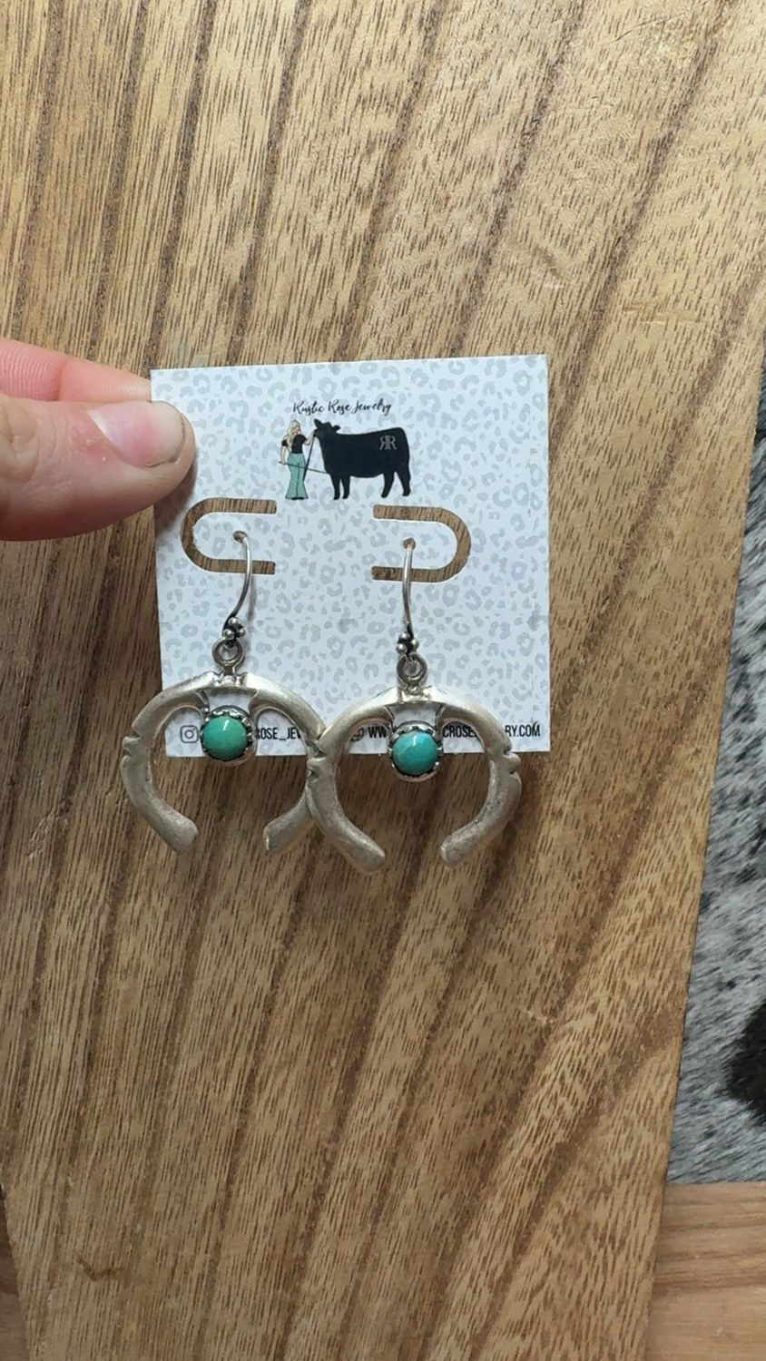 Kingman Turquoise Naja Dangle Earrings