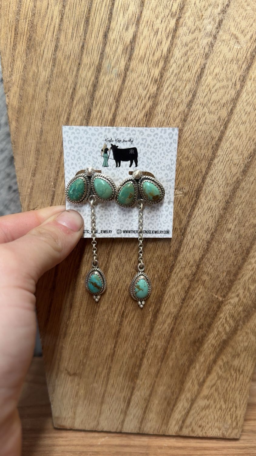 Old Stock Royston Turquoise Post Dangle