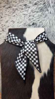 Black &amp; White Checkered Twilly