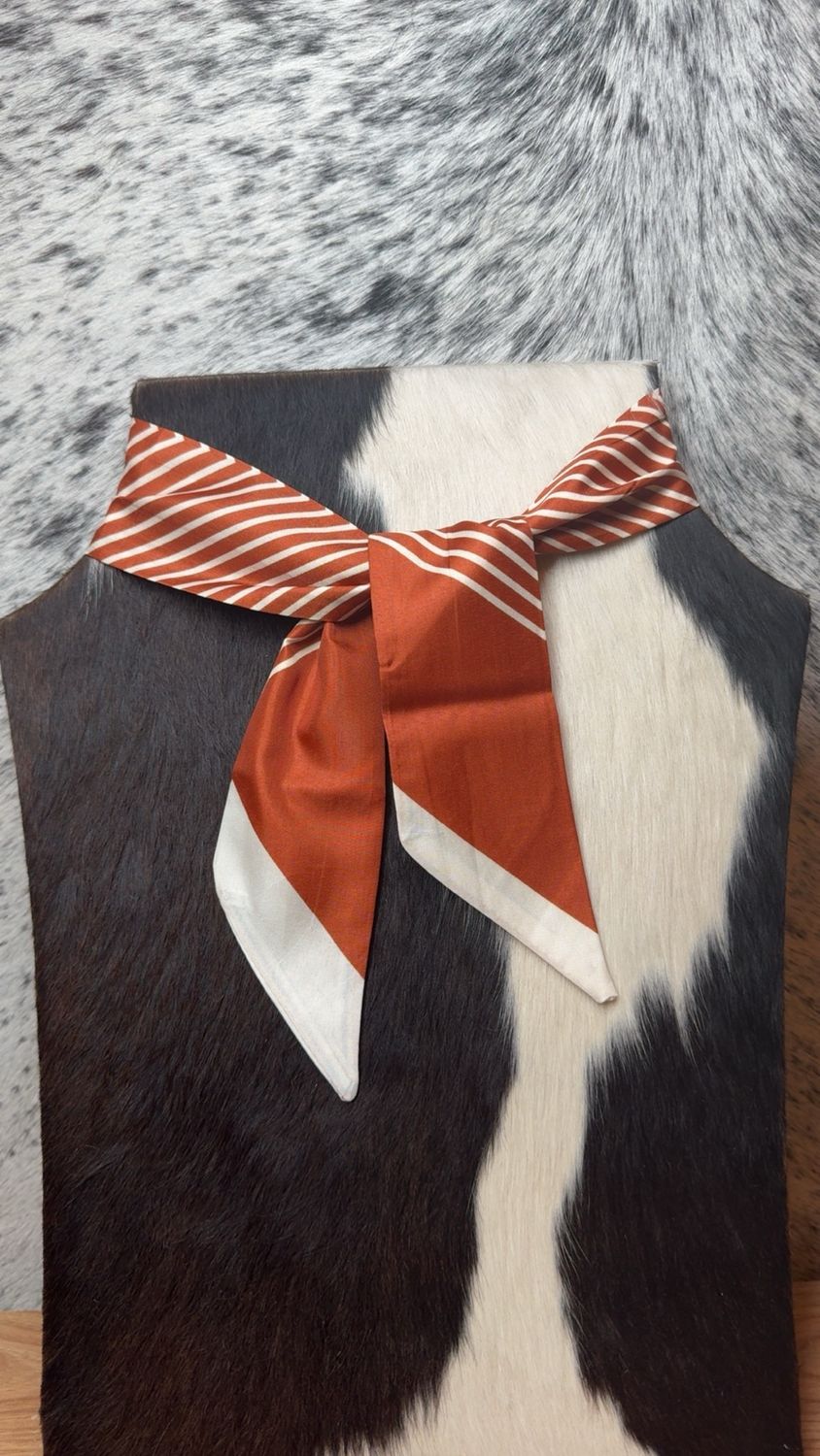 Burnt Orange Stripped Twilly