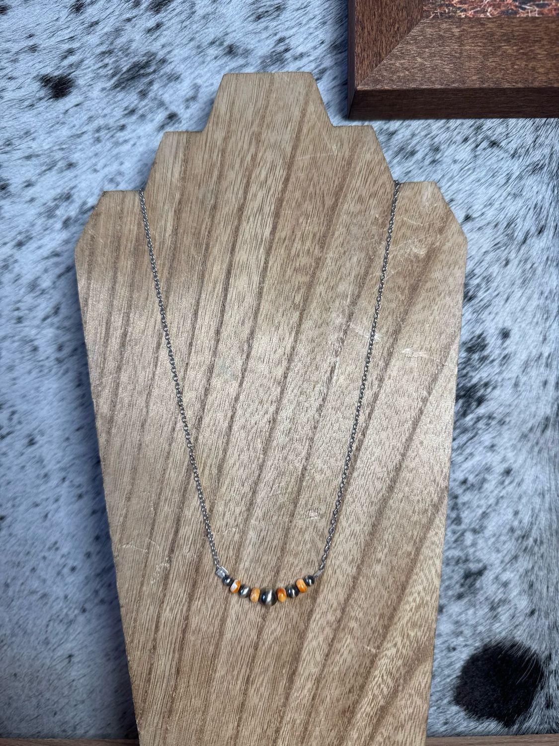 Orange Spiny Oyster &amp; Navajo Pearl Stacker