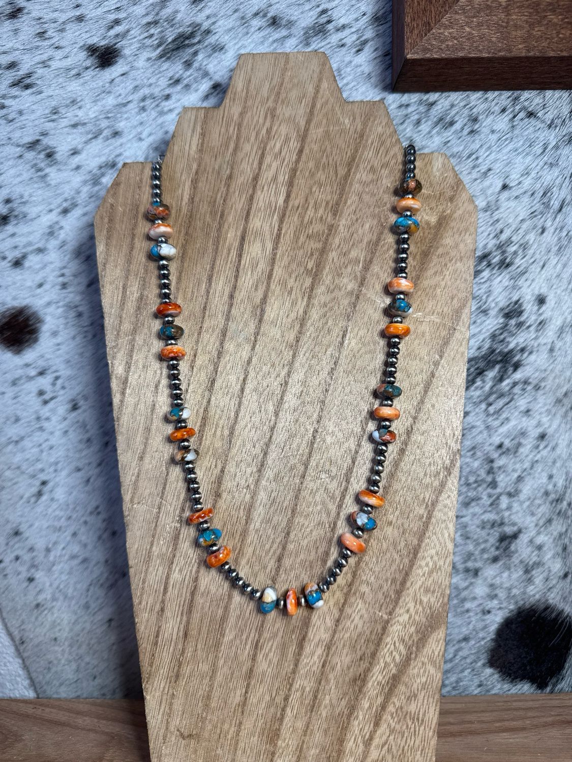 Spiny Oyster &amp; Turquoise with Navajo Pearls