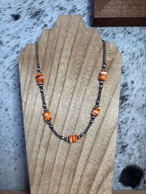 Orange Spiny Oyster &amp; Navajo Pearls