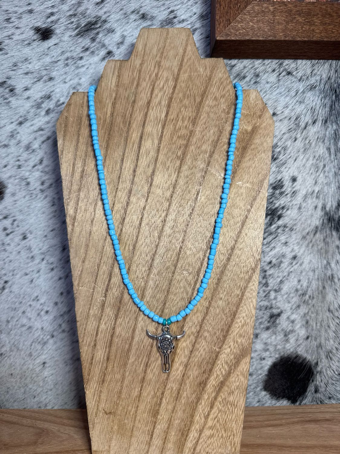 Blue Seed Beads &amp; Charm