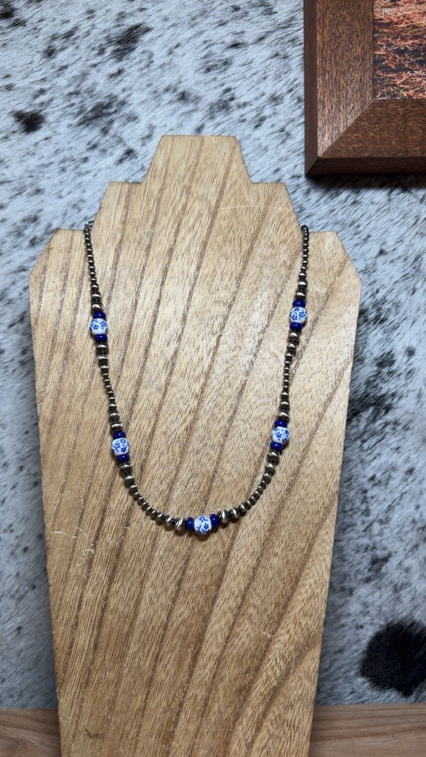 Blue Lapis, China, &amp; Navajo Pearls