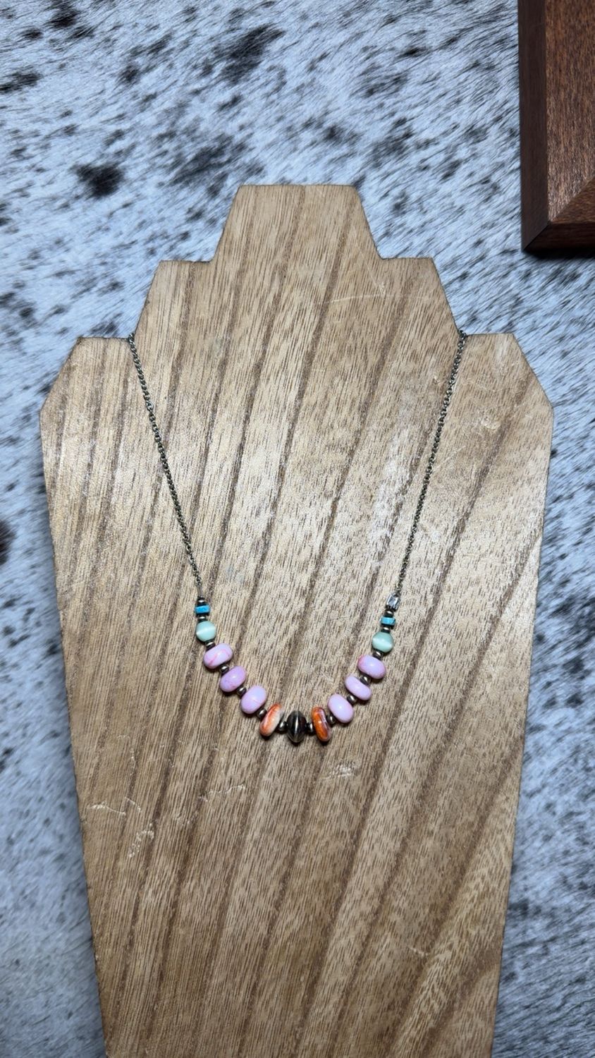 Pink Opal, Turquoise, Spiny Oyster &amp; Navajo Pearl Stacker