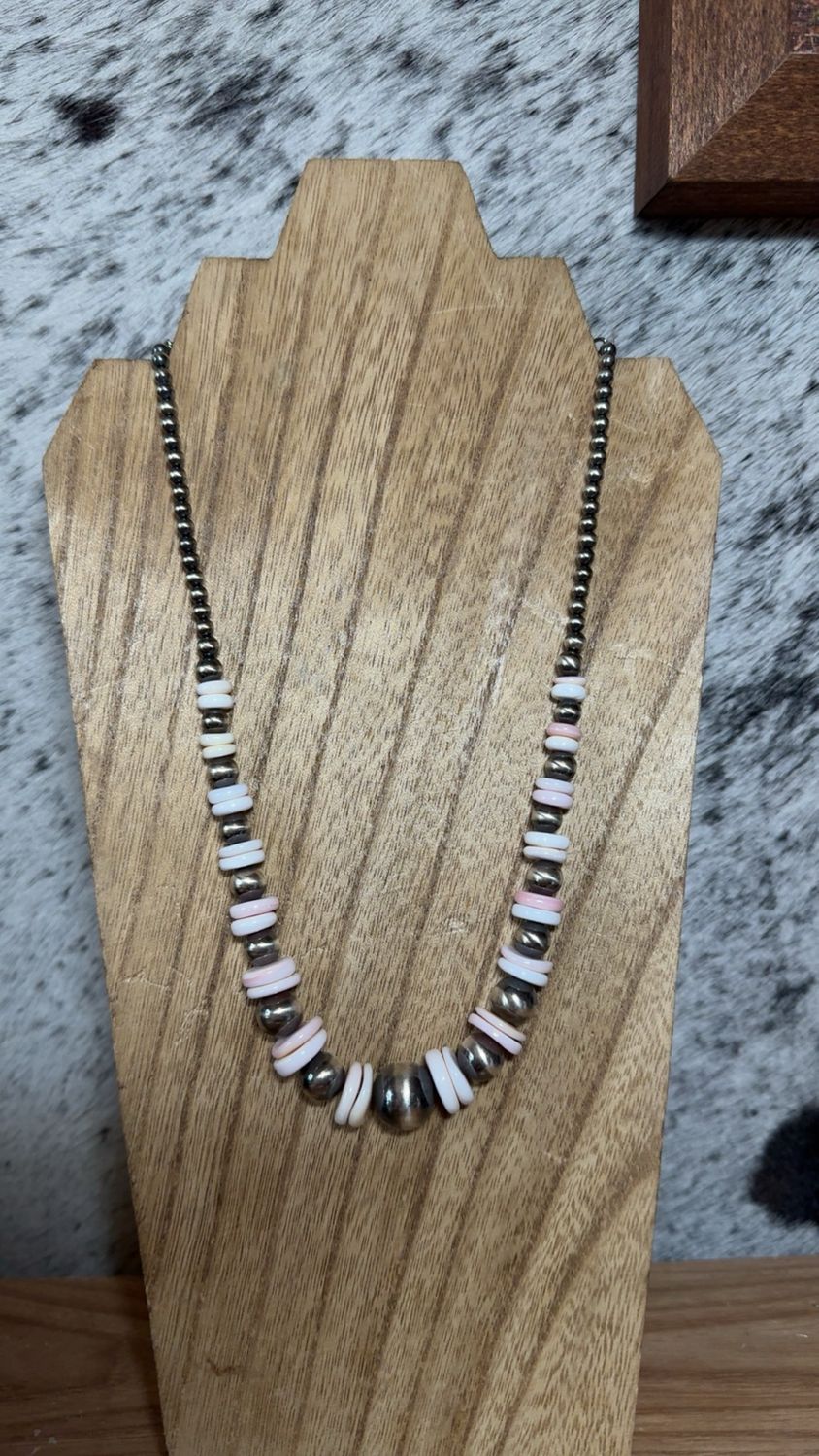 Pink Conch &amp; Navajo Pearls