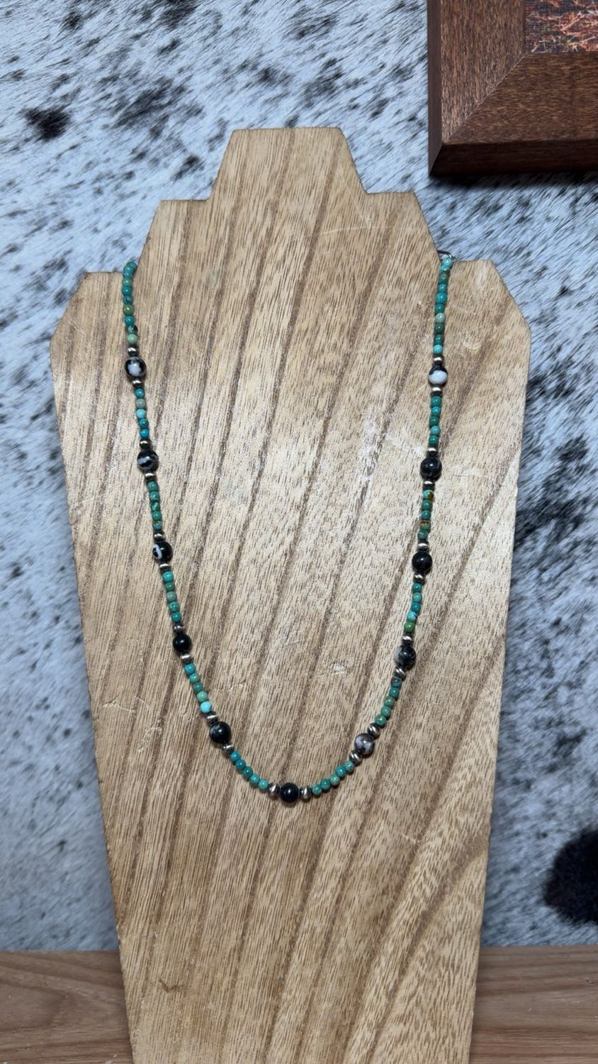 Turquoise, Zebra Jasper &amp; Navajo Pearls