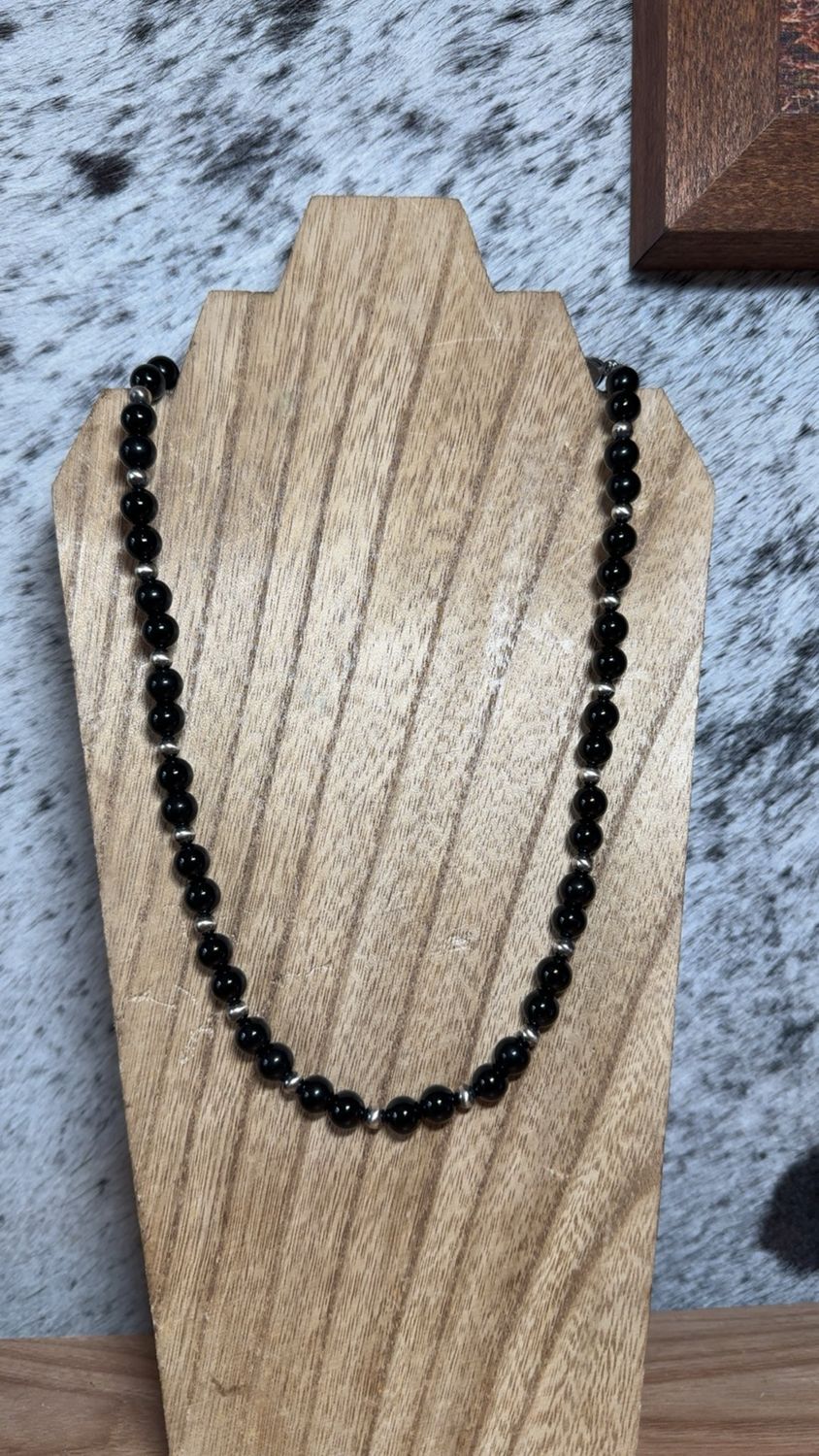 Black Onyx &amp; 5mm Navajo Pearls