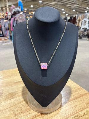 Pink Checkered Square