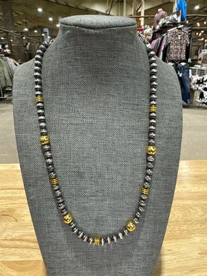 Gold Hematite &amp; Navajo Pearls