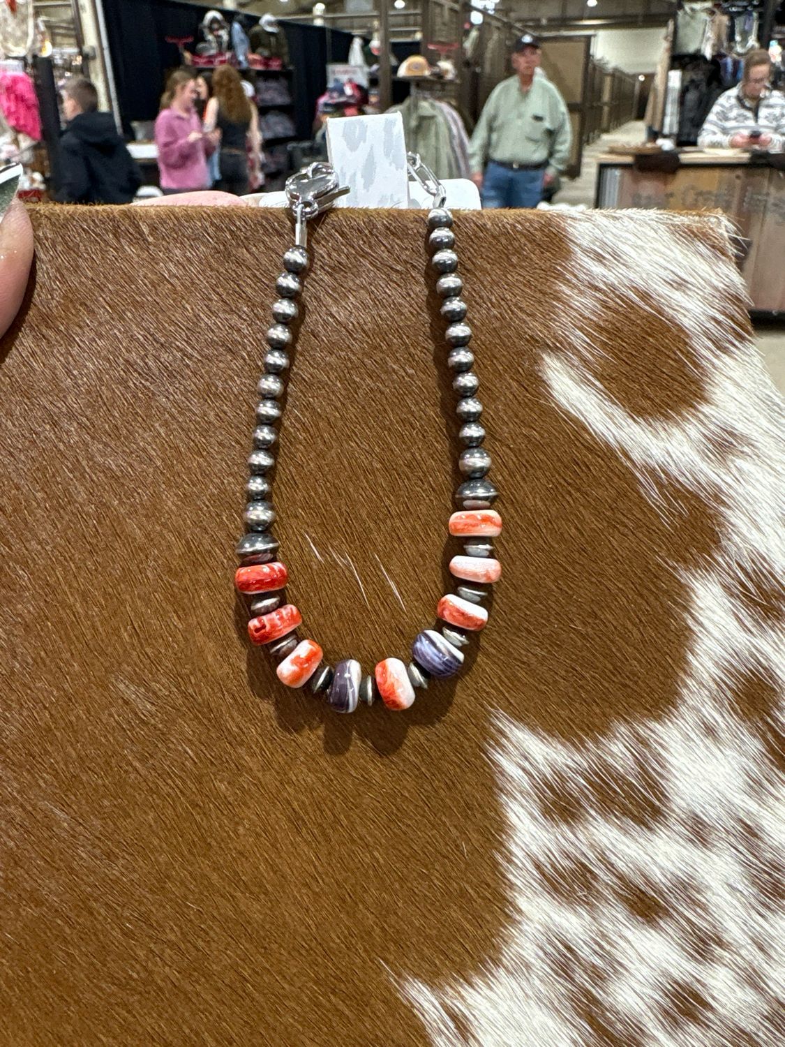 Mixed Spiny Oyster &amp; Navajo Pearl Bracelet