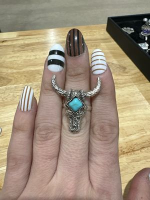Longhorn Ring With Turquoise