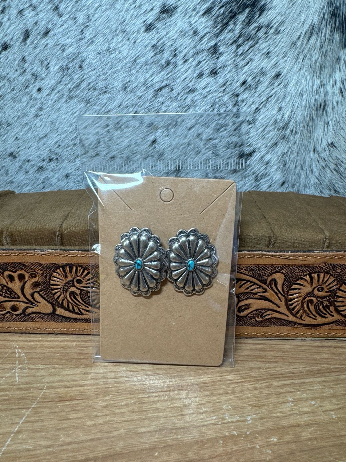 Faux Turquoise Conch Studs