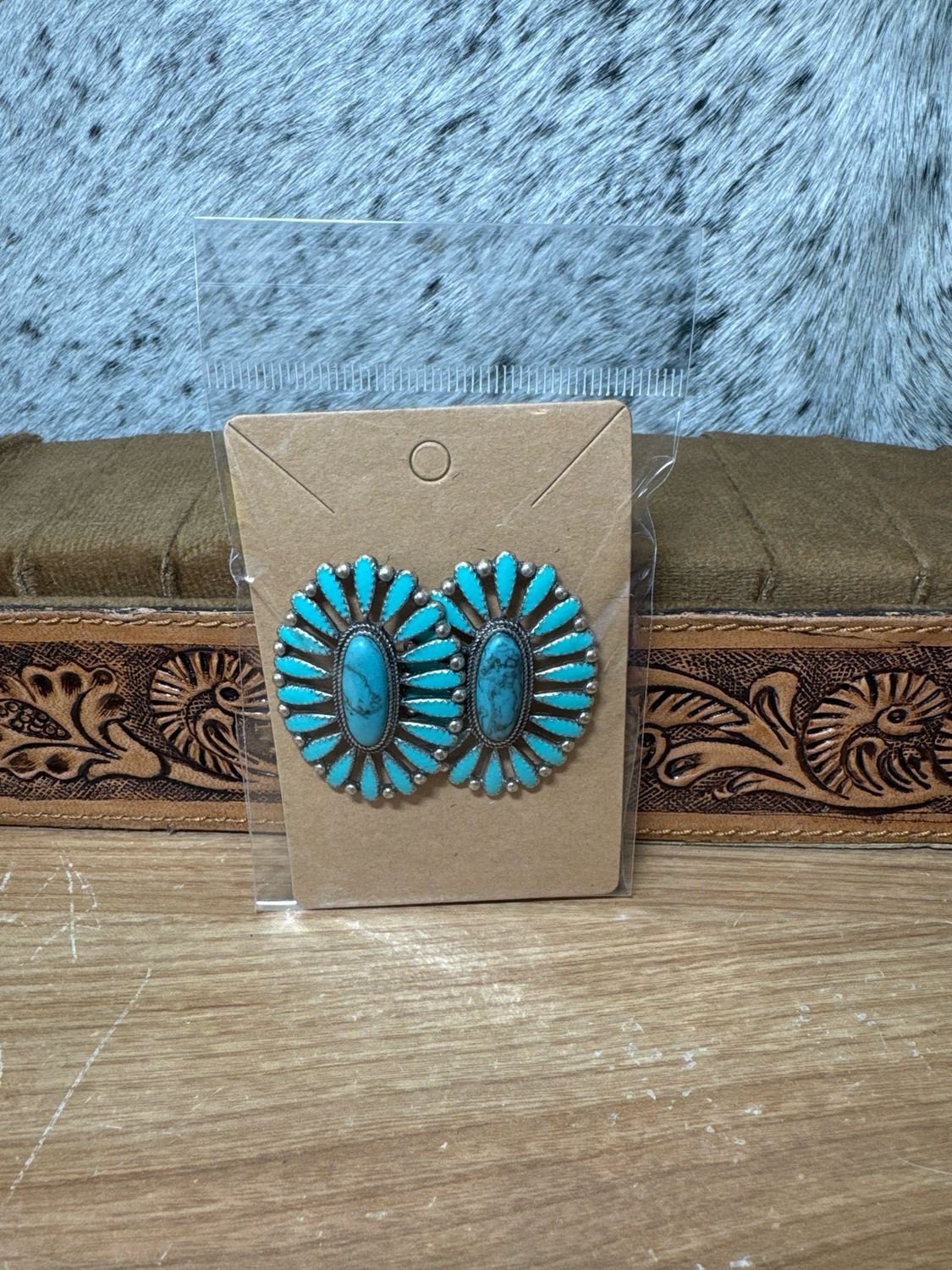 Faux Turquoise Studs