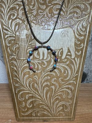 Pink Dalia &amp; Navajo Pearl Pendant