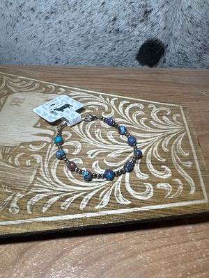 Pink Dahlia &amp; Navajo Pearl Bracelet