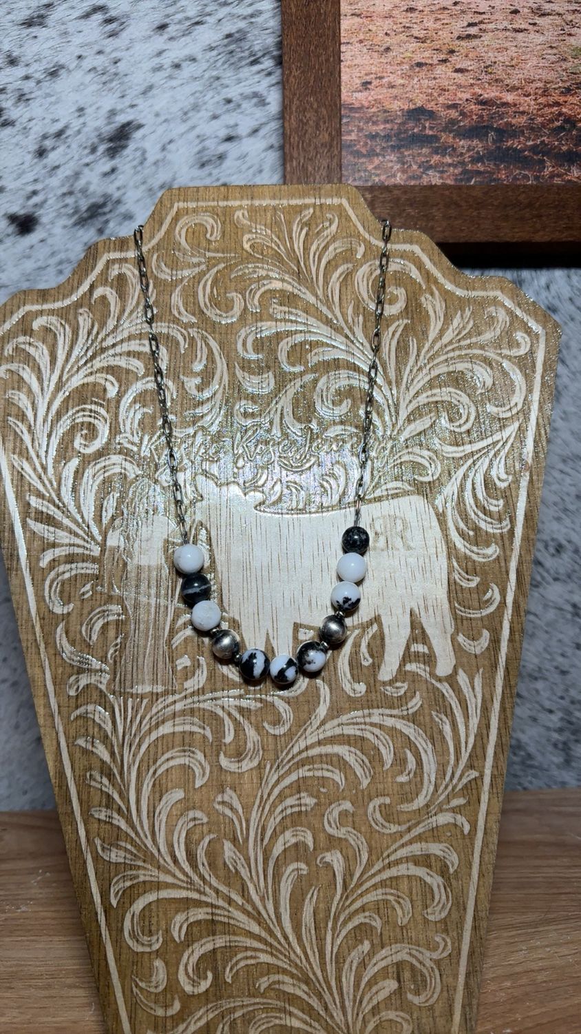 Zebra Jasper &amp; Navajo Pearl Stacker