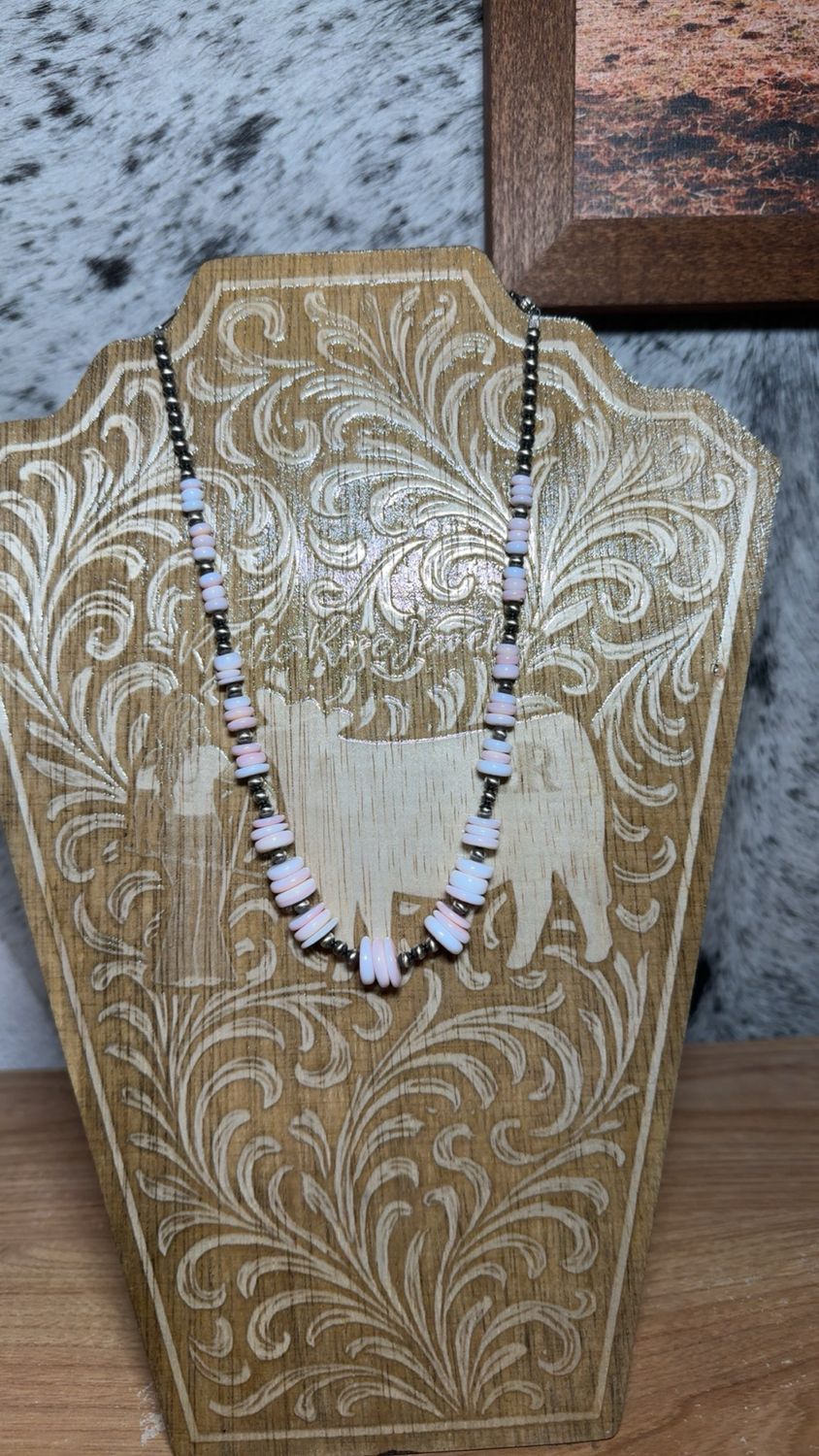 Pink Conch &amp; Navajo Pearls