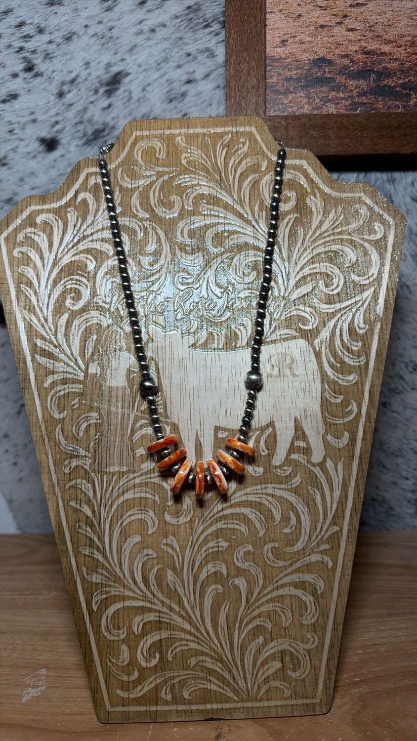 Orange Spiny Oyster &amp; Navajo Pearls