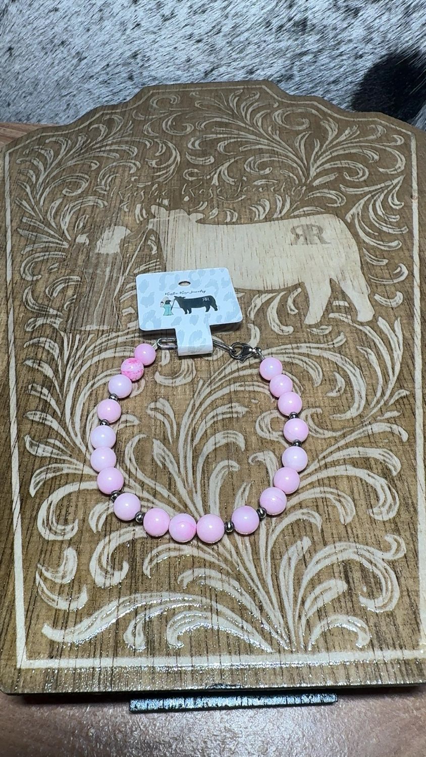 Pink Conch &amp; Navajo Pearl Bracelet