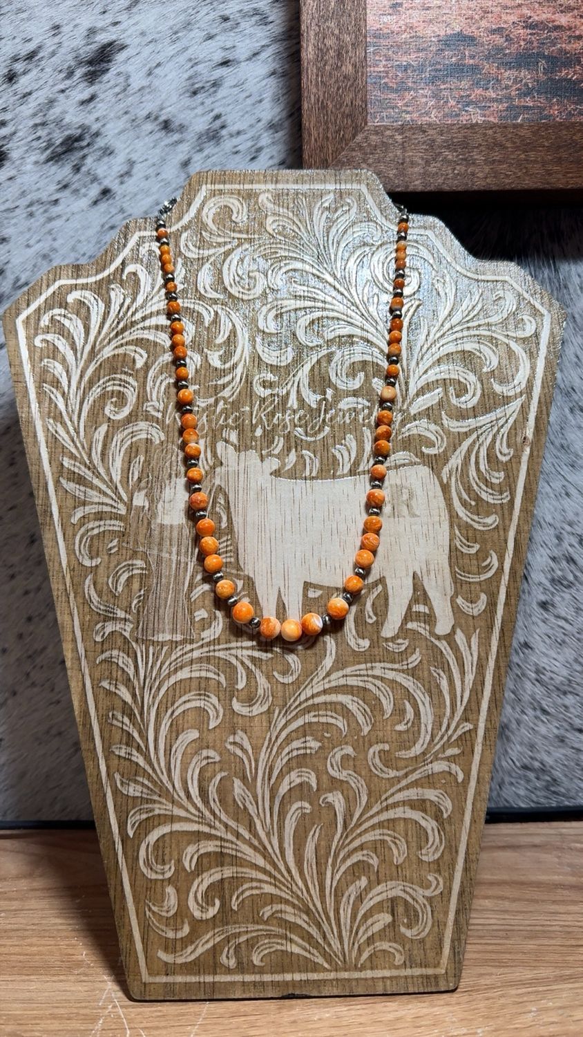 Orange Spiny Oyster &amp; Navajo Pearls