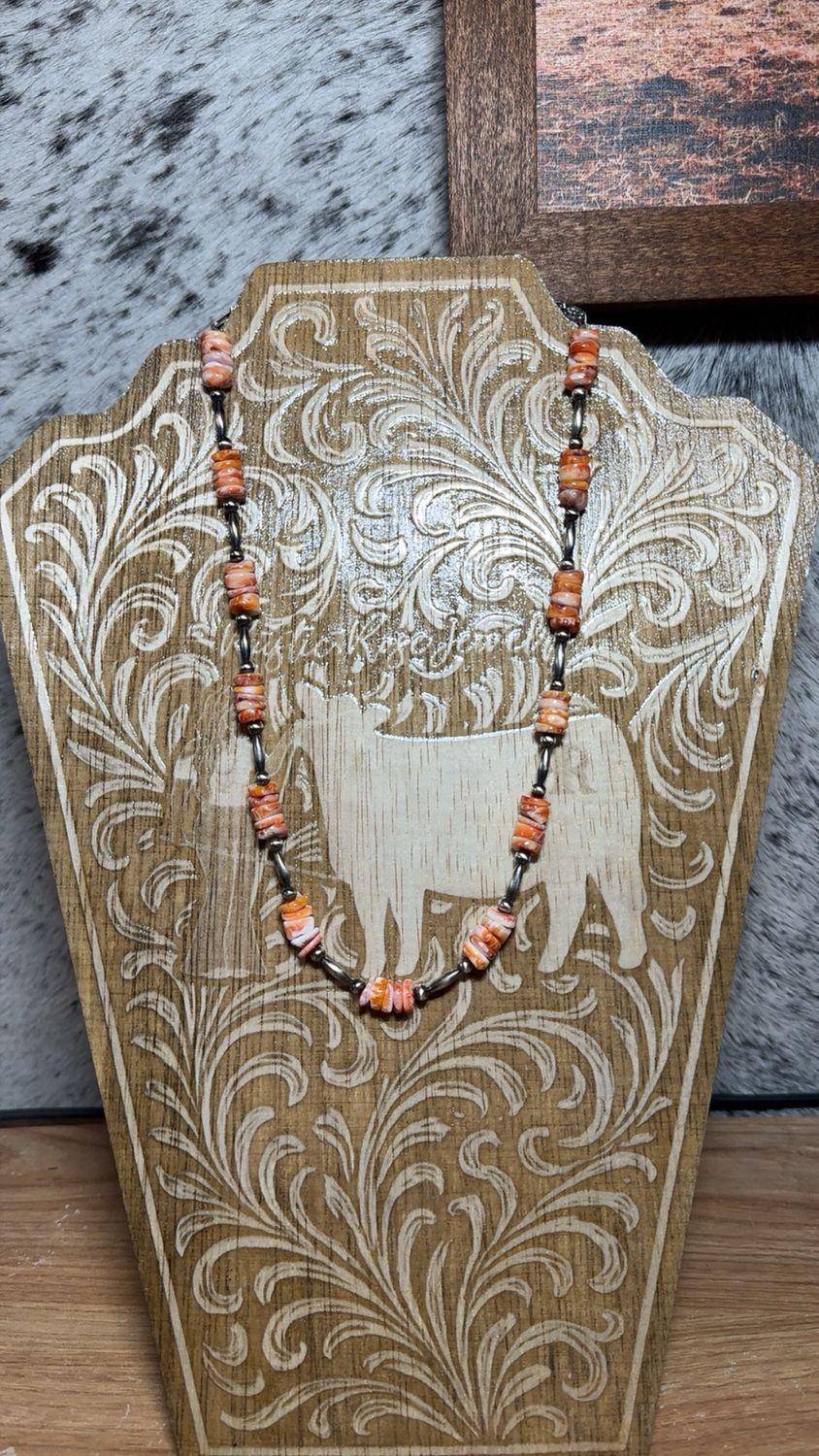 Orange Spiny Oyster &amp; Navajo Pearls