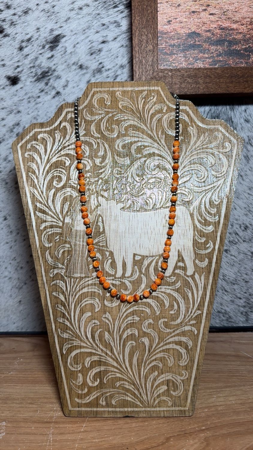 Orange Spiny Oyster &amp; Navajo Pearls