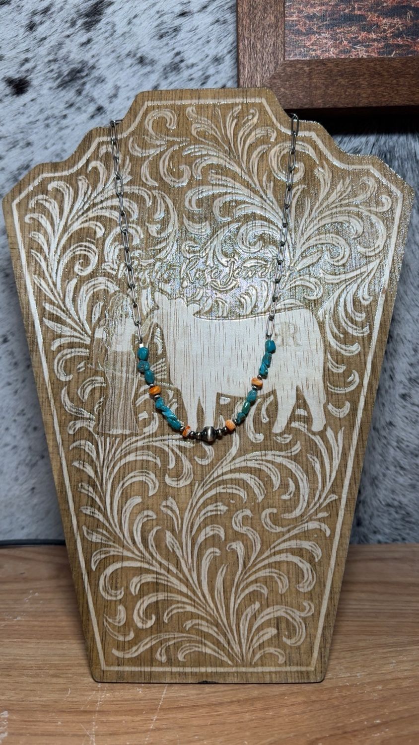 Turquoise, Orange Spiny Oyster &amp; Navajo Pearl