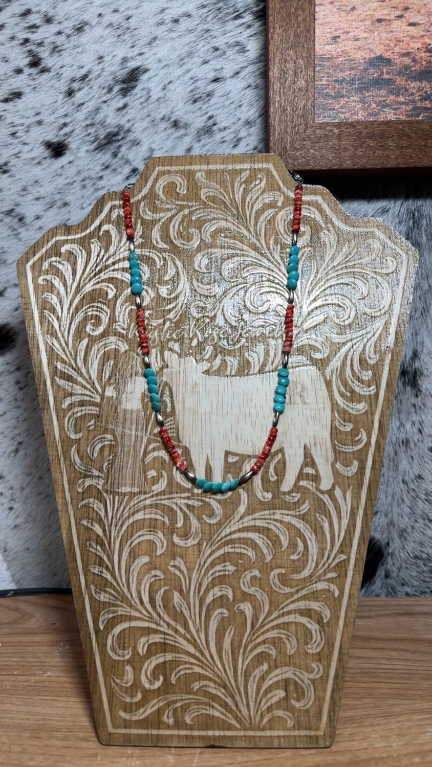 Turquoise, Red Spiny Oyster &amp; Navajo Pearls