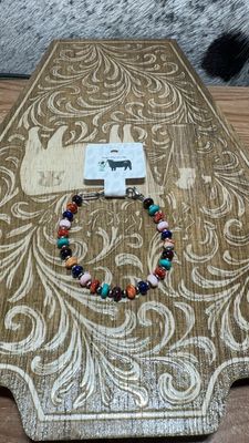 Pink Conch, Blue Lapis, Turquoise, Navajo Pearls &amp; Red Orange Purple Spiny Oyster Bracelet