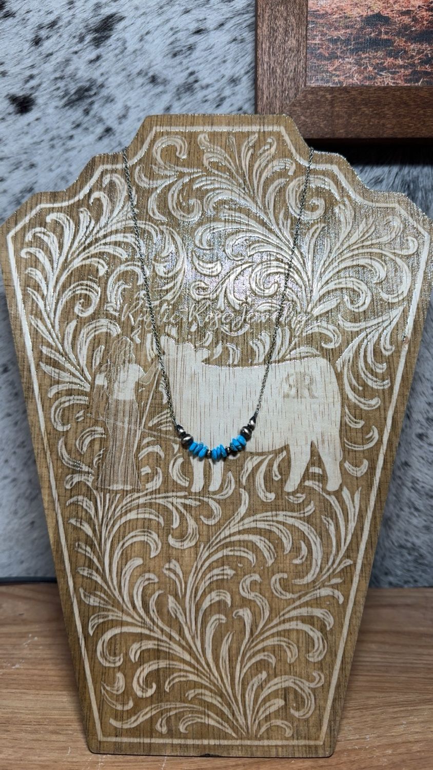 White Water Turquoise &amp; Navajo Pearl Stacker