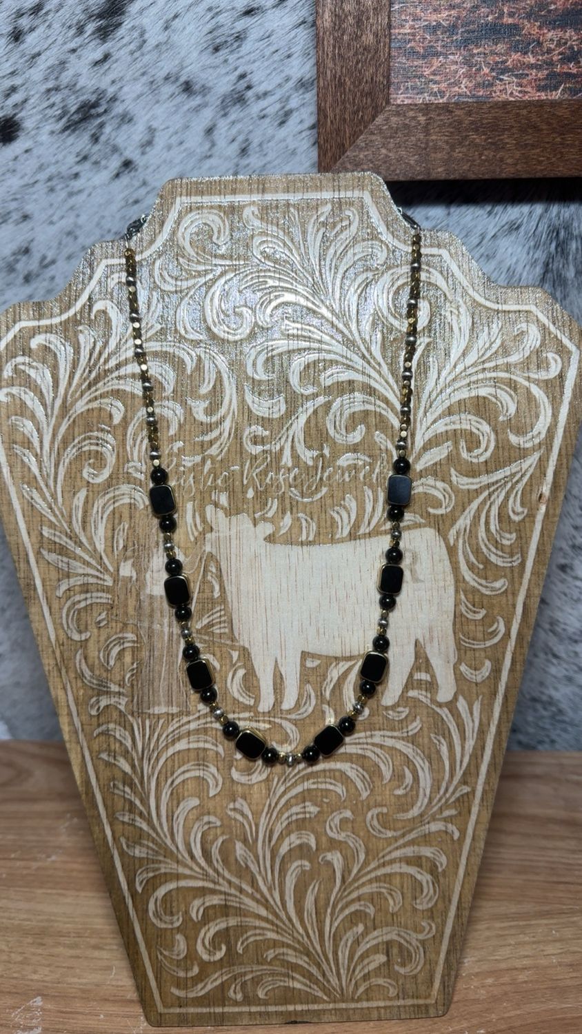 Black Onyx, Gold &amp; Navajo Pearls